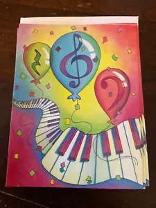 Happy Birthday etc. Grußkarten Set Menge 12 unbenutzt Musiknoten Klavier 6”x5” - Bild 1 von 2