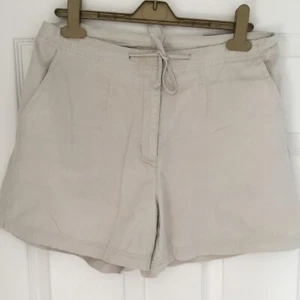 Dorothy Perkins Beige Chino Shorts Size 12 Drawstring Waist 100% Cotton - Picture 1 of 4