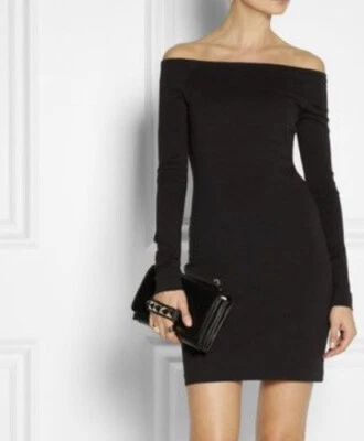 Vestido de Caza Fuera del Hombro THE ROW Funda/Cuerpo Hasta la Rodilla 3/4 Slv Negro S Foto 1 de 4