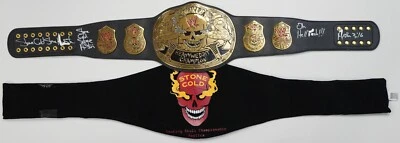 Пояс чемпиона WWE Smoking Skull с автографом Стива Остина из Stone Cold сертификат подлинности 2 шт. - Изображение 1 из 4