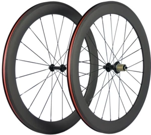 700C 60mm Depth Road Bike Cycle Wheelset Bicycle Clincher Wheels Rim Wheels Matt - Picture 1 of 10