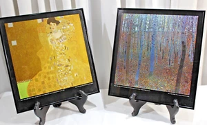 2 Framed Gustav Klimt Fine Art Litho Verlag Gallery Waltz Salzburg Austria - Picture 1 of 5