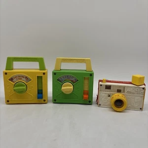 Vintage Fisher Price Two (2) Wind Up Music Toys & Camera! - Picture 1 of 19