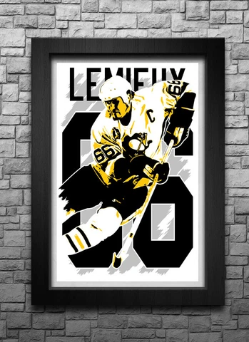 MARIO LEMIEUX art print/poster PITTSBURGH PENGUINS FREE S&H! JERSEY Cover