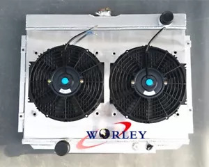 For 67-70 Ford Mustang / Mercury Cougar/XR7/Torino Radiator+ Shroud+Fan 69 68 67 - Picture 1 of 9