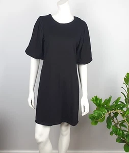 Stella + Gemma Size 8 Black T Shirt Shift Dress Puff Sleeves Round Neck Women - Bild 1 von 9