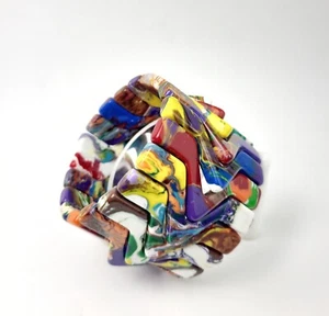 Sobral Geometria Pollock Multicolor Beads Artist Made Stretch Bracelet - Picture 1 of 6