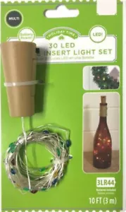 Holiday Time 30 LED Bottle Lights Insert Wire Multicolor Light Set 10 FT - Picture 1 of 1