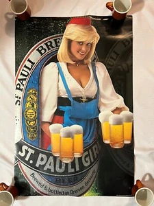 1985 St. Pauli Girl Beer Poster Pin-Up Model 21x31.5" Carlton Advertising - Picture 1 of 12