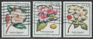 USA 1998 SC# 3195 - 3197 - Flowering Trees - Used Lot # 528 - Picture 1 of 2