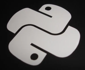Calcomanía de vinilo pequeña con logotipo de Python - pegatina de software de programación de Python (BLANCA) - Imagen 1 de 6