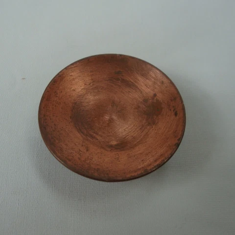 Vintage Mid-Century MCM Drawer Knob / 1-7/8” Dia. / Concave w/Dimple, Copper Cover