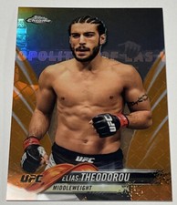 2018 Topps Chrome UFC Orange Refractor Parallel Card #08/25 Elias Theodorou #67