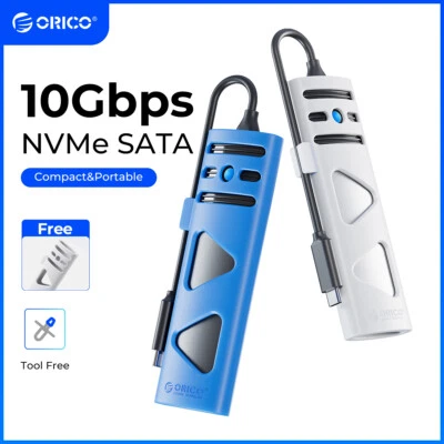 ORICO M.2 NVMe SATA SSD Enclosure USB3.2 Type-C 10Gbps with Silicone Protection - Image 1 of 4
