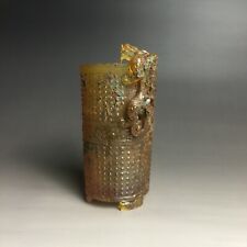 A fine Chinese ancient yellow glass dragon & phoenix design cup
