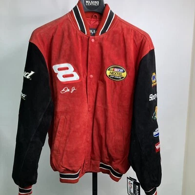 Chaqueta de Carreras Dale Earnhardt Jr Budweiser Nascar Wilson Cuero Persecución L Nueva Foto 1 de 4