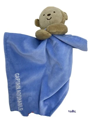 Carters Captain Adorable Mono Unisex Bebé Azul Manta de Seguridad Sonajero Lovey Foto 1 de 4