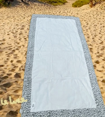 Abyss Habidecor Portozimba Finest Giza Cotton White Grey Beach Large Soft Towel - Image 1 of 4