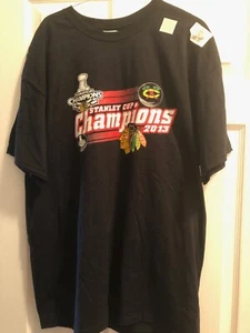 NEU Neu ohne Etikett Chicago Blackhawks 2013 Stanley Cup Champions Shirt NHL Hockey Größe XL - Bild 1 von 1