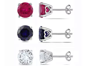 14 Carat (ctw) Lab Created Ruby, Blue Sapphire & White Sapphire - Picture 1 of 5