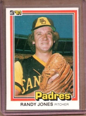 1981 DONRUSS RANDY JONES  #122 (NM/MT OR BETTER) CREASE FREE - Image 1 of 2