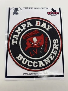 SUPER BOWL LV SB 55 TAMPA BAY Buccaneers CHAMPIONS iron-on RED-WHITE-BLACK PATCH - Picture 1 of 1