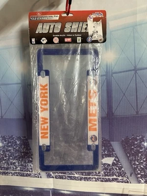 New York Mets MLB License Plate Rico Industries Auto Shield Durable Acrylic - Image 1 of 4