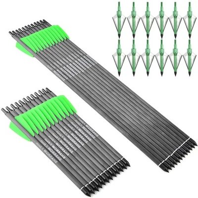 Mini Arrows Bolts Carbon 7.5" 15" Archery Screw Point Vanes Bow Hunting Shooting - Image 1 of 4