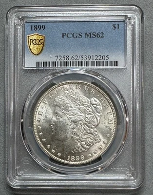 Dólar Morgan 1899 graduación profesional MS62 FECHA CLAVE Foto 1 de 3