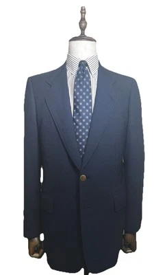 Blazer 42R De Colección Tom James A Medida Lona Completa Azul Marino 100% Lana Foto 1 de 4