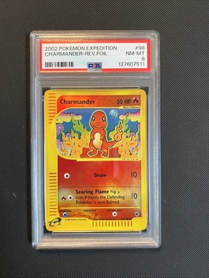 Pokemon CHARMANDER 98/165 Reverse Holo (2002 Expedition) PSA 8 - Image 1 of 2