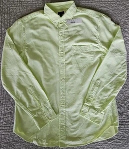 J.Crew Oxford Shirt Men's Lime Green Yellow Button-Down Size L NWT - Picture 1 of 5
