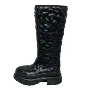 Auth VALENTINOGARAVANI Atelier Rose WW0S0DS5 Black Rubber Women's Boots - Picture 1 of 8