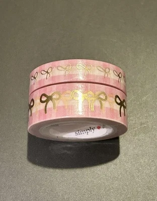 NUEVO Washi Tape Rosa Simplemente Dorado a Cuadros con Arcos Dorados 10 y 15 mm Foto 1 de 2