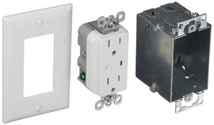 Legrand - OnQ Duplex Outlet Kit Provides Power and Surge Protection to Networ... - Picture 1 of 9