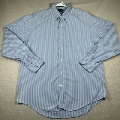 Lands End Dress Shirt Long Sleeve Mens 17-35 Traditional Fit Striped No Iron - Image 1 of 4