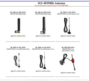 Antenna 3/4/5dBi 433 MHz (413~453 MHz) 50Ω RP-SMA LoRaWAN, WalkiTalki - Foto 1 di 11