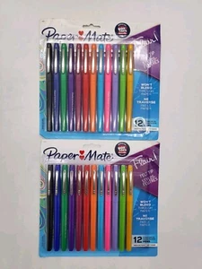 PAPERMATE FLAIR 12 PENS X 2 PACKS 24, 0.7 MM FELT TIP PENS MEDIUM POINT - Picture 1 of 2