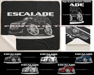 DigiRods Cadillac Escalade SUV de lujo coche de dibujos animados #2 negro manta de lana sherpa - Imagen 1 de 8