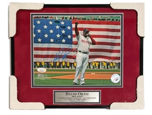 David Ortiz Boston Red Sox Signed Boston Strong 8x10 Photo Metal Frame 11x14 JSA - Picture 1 of 1