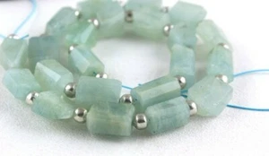1 hebra pepita facetada de aguamarina natural 7x19-9x12 mm 22 piezas para hacer joyas - Imagen 1 de 4