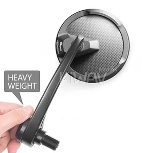 Bar end mirrors round heavy weight Mamba mat carbon for Yamaha FZ1 FZ10 XSR900 - Picture 1 of 12