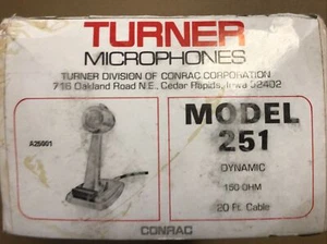 Micrófono dinámico vintage Turner Co modelo 251 nuevo de lote antiguo - Imagen 1 de 9