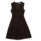 Banana Republic Black Classic Style V-Neck Sleeveless Dress LBD Sz 4 #198D