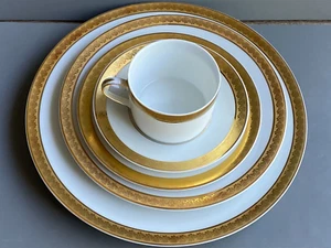 BERNARDAUD Limoges France Rhapsody Pattern 5 PIECE SETTING_DINNER,SALAD,BREAD- - Picture 1 of 12
