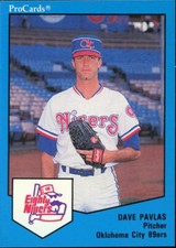 1989 Pro Cards Oklahoma City 89ers DAVE PAVLAS RC RANGERS GERMANY