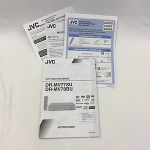 JVC OEM DR-MV77SU DR-MV78BU DVD VHS Recorder Owners Manual Original - Picture 1 of 9