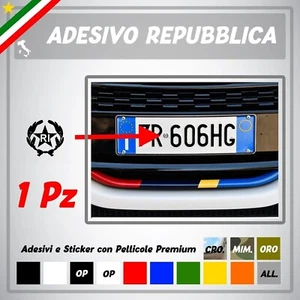 1 Stemma Adesivo Logo Repubblica RI Stella Restauro Targa D'epoca Bollino Vespa - Picture 1 of 1