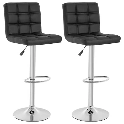 Modern Bar Stool Set Of 2 Barstools Height Adjustable Counter Height Swivel Bar - Image 1 of 4