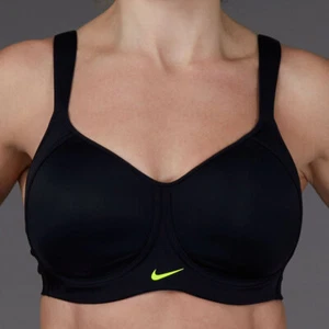 NEW! NIKE PRO [34E] Women's HERO HIGH SUPPORT Sports Bra-Black/Volt 620271-011 - Picture 1 of 3